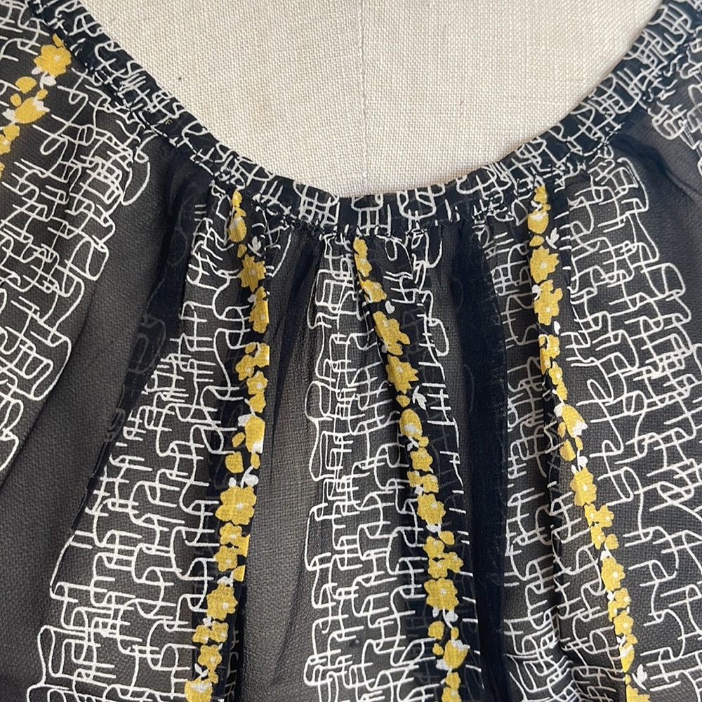 Vintage-esque chiffon blouse, 30s style, size large - Picture 4 of 7